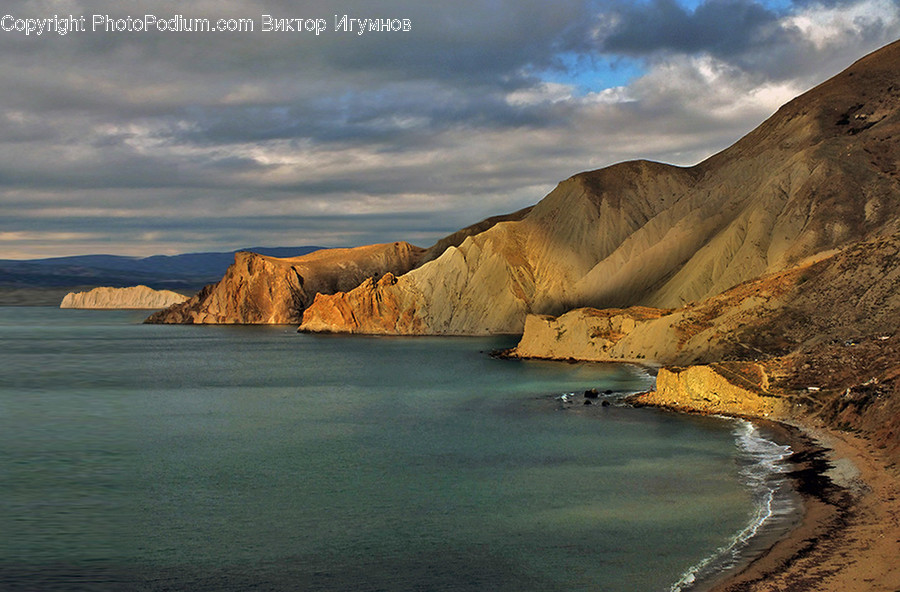 Promontory, Cliff, Outdoors, Coast, Sea