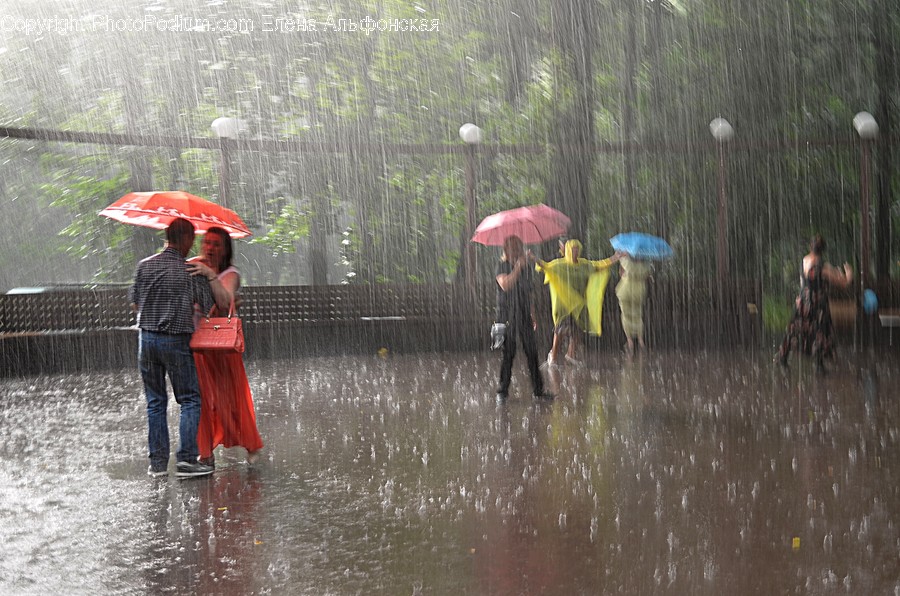 Human, People, Person, Umbrella, Mud