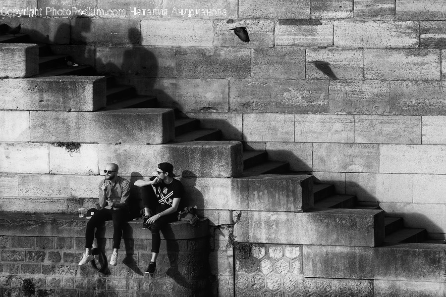 People, Person, Human, Brick, Fence