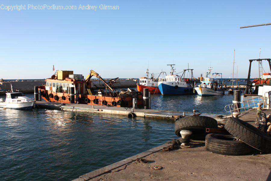 Dock, Port, Waterfront, Freighter, Ship