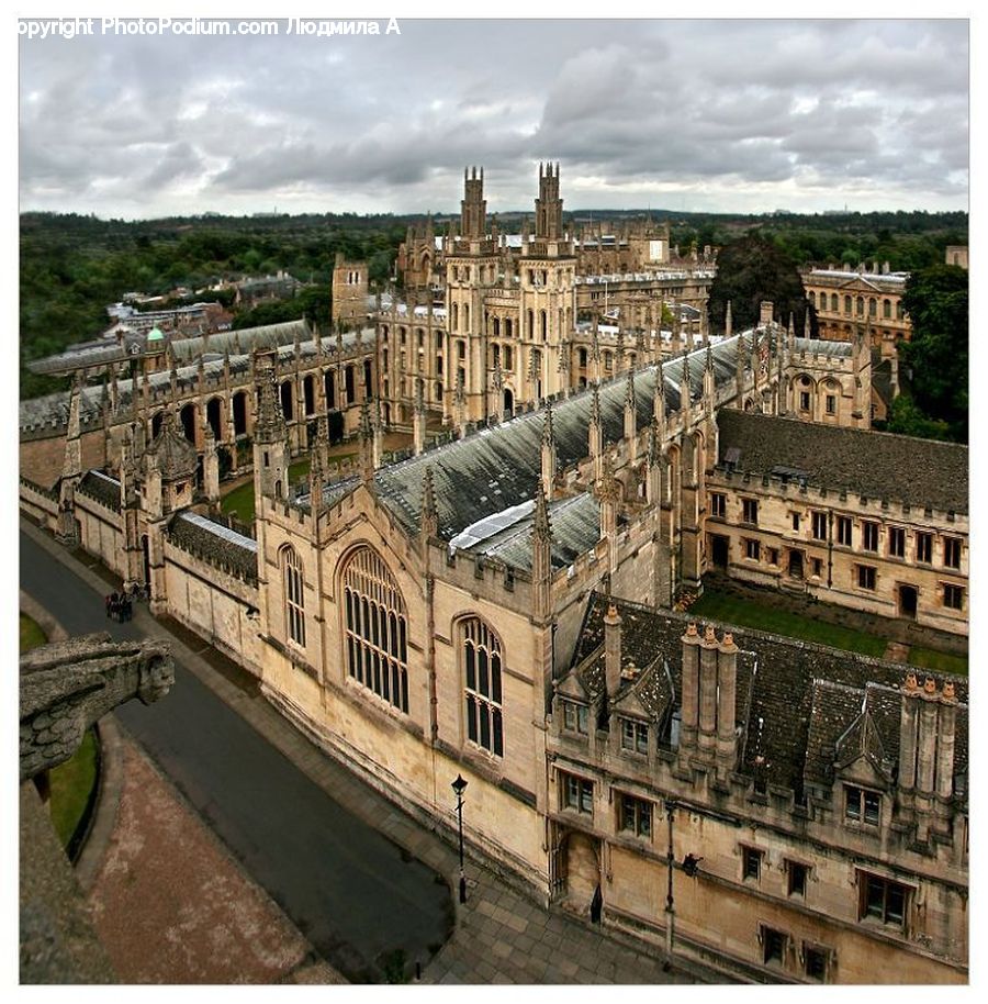 Building, Office Building, Architecture, Castle, Mansion, Palace, Aerial View