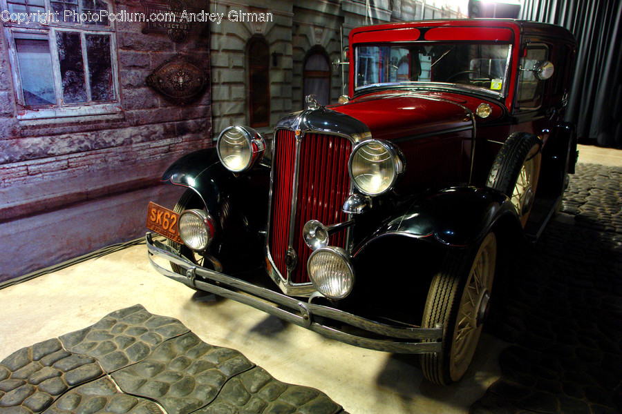 Automobile, Car, Sedan, Vehicle, Brick