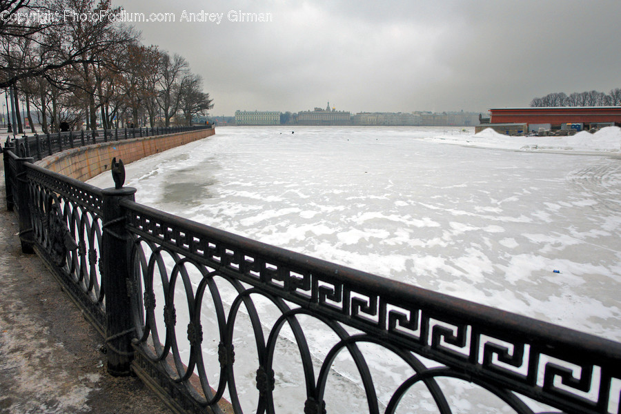 Ice, Outdoors, Snow, Railing, Banister