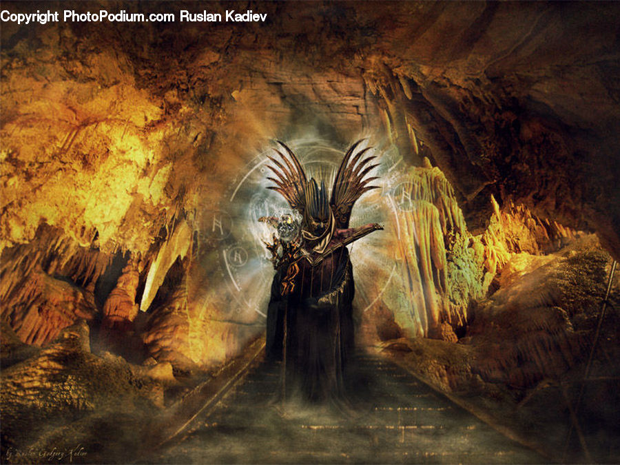 Cave, Angel, Dirt Road, Gravel, Road, Crypt