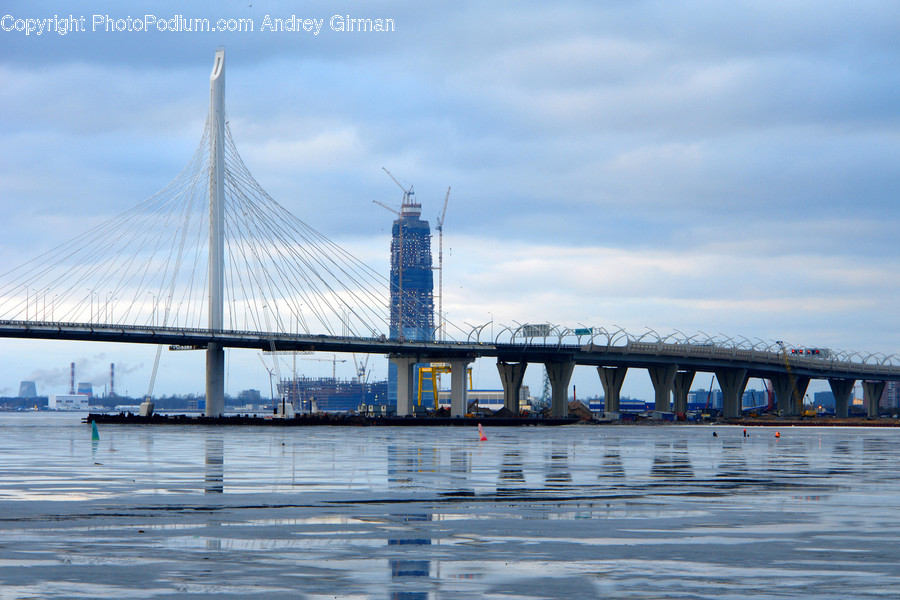 Bridge, Constriction Crane, Dock, Pier, Architecture