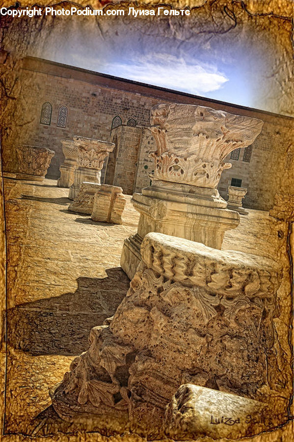 Ancient Egypt, Ruins, Ground, Soil, Rock, Castle, Fort