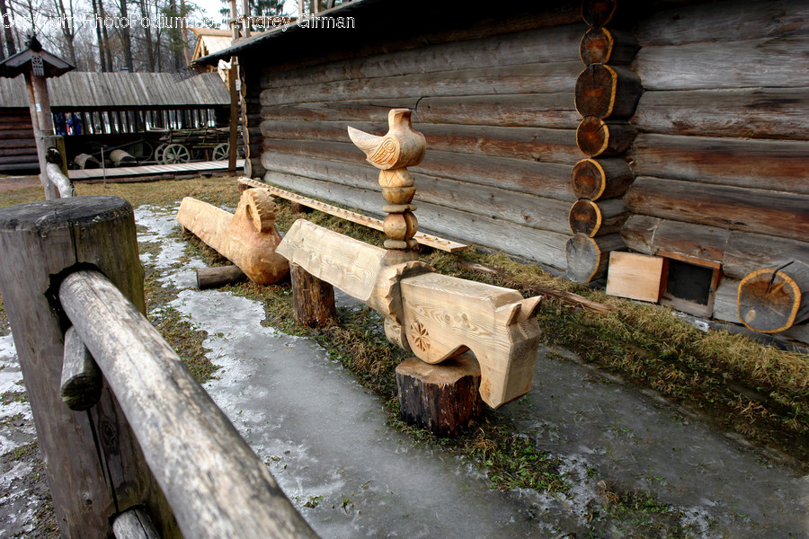 Spiral, Lumber, Cabin, Hut, Rural