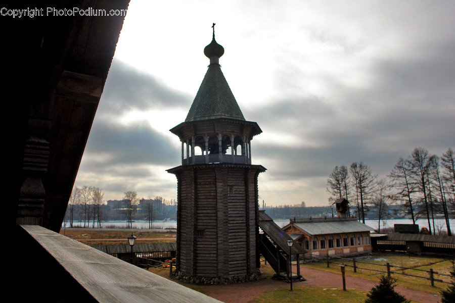 Freeway, Overpass, Architecture, Bell Tower, Clock Tower