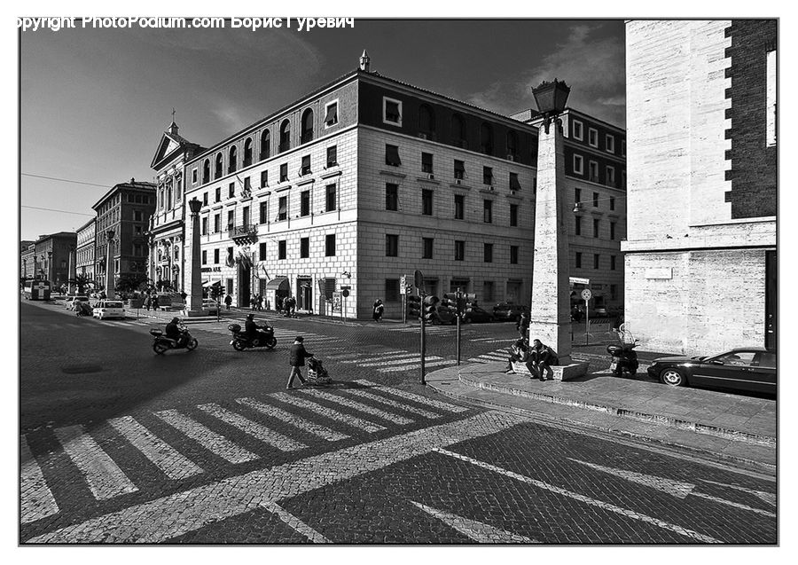 Intersection, Road, City, Downtown, Urban, Architecture, Court
