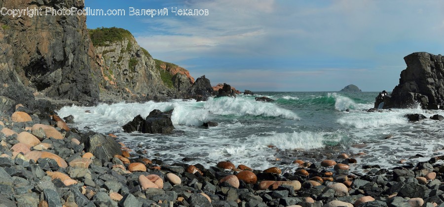 Coast, Outdoors, Sea, Water, Pebble