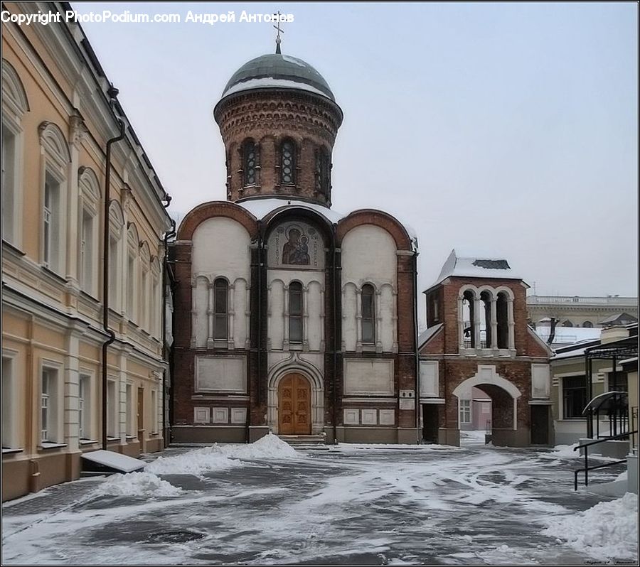 Ice, Outdoors, Snow, Architecture, Church, Worship, Arched