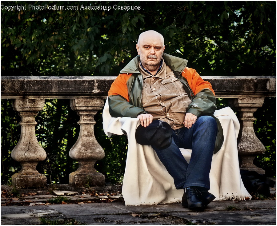 People, Person, Human, Park Bench, Ivy