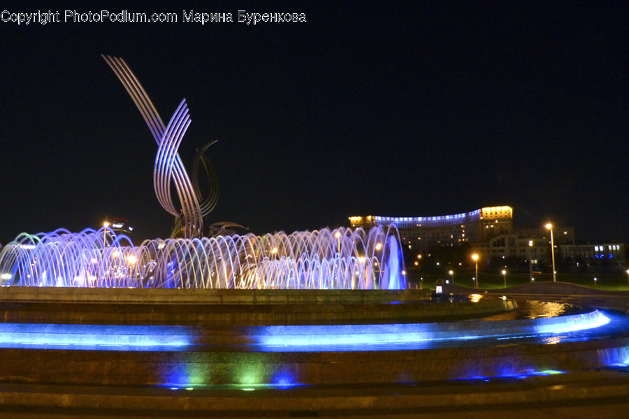 Fountain, Water, Architecture, Convention Center, City