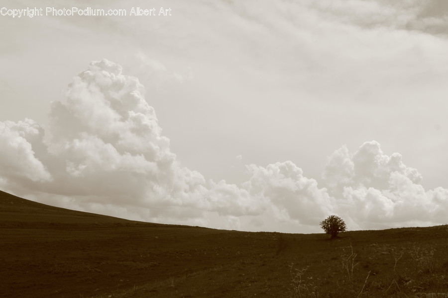 Cloud, Cumulus, Sky, Dirt Road, Gravel
