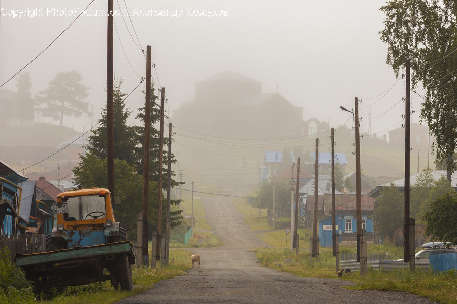 Bulldozer, Tractor, Vehicle, Dirt Road, Gravel