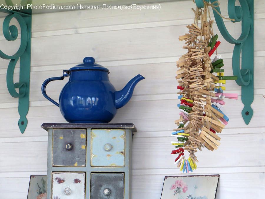 Pot, Pottery, Teapot, Kettle, Crayon