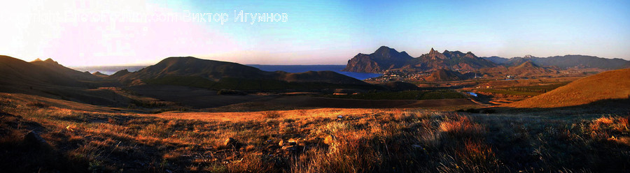 Mountain, Mountain Range, Outdoors, Field, Grass