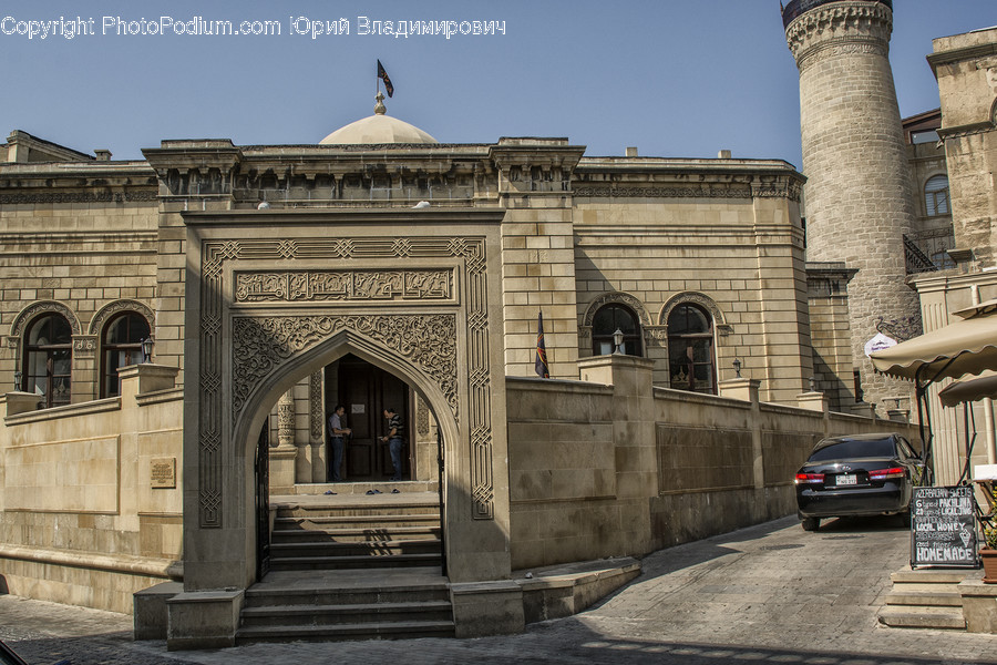 Automobile, Car, Vehicle, Building, Castle