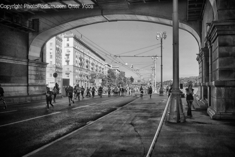 Arch, City, Downtown, Urban, Alley