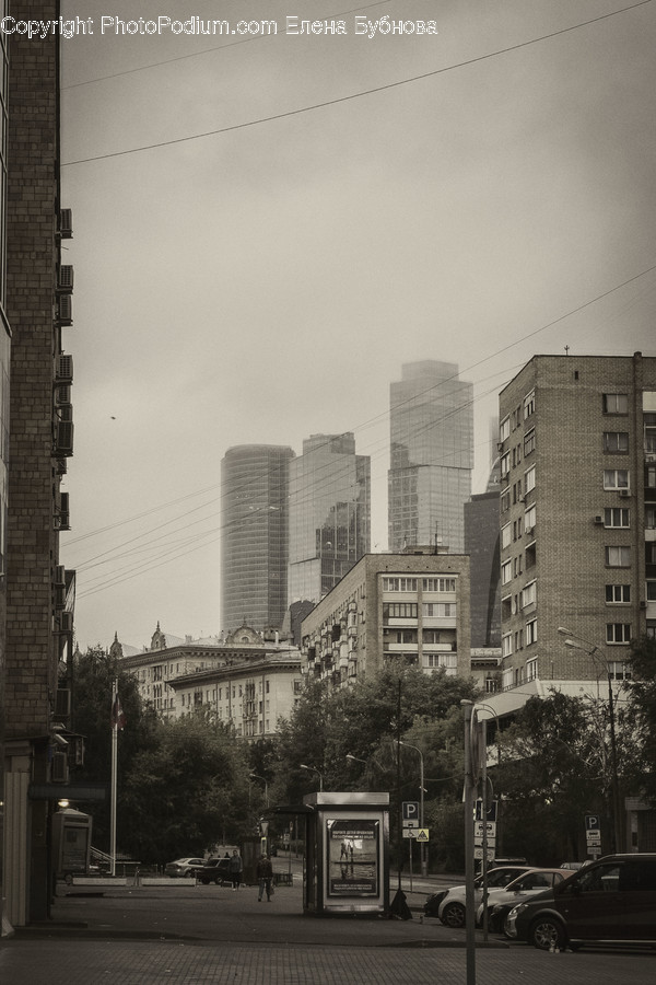 Phone Booth, Building, City, Town, Urban