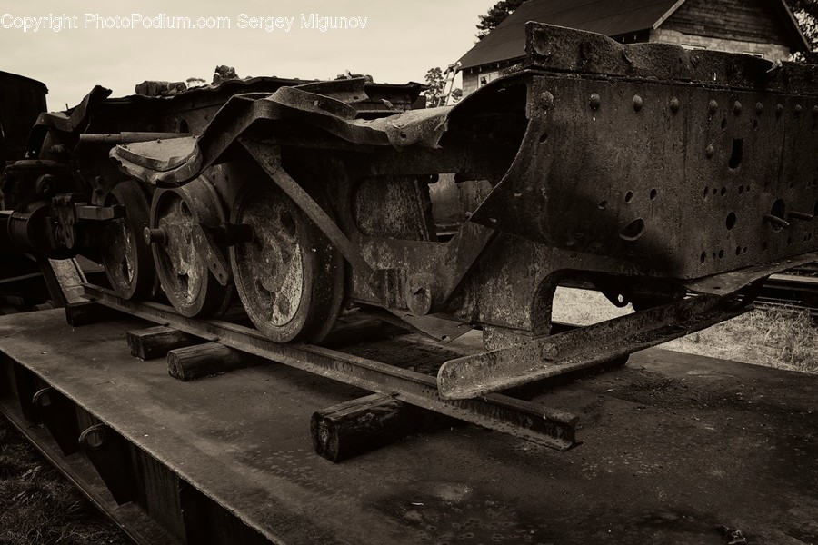 Bulldozer, Tractor, Transportation, Vehicle, Bench