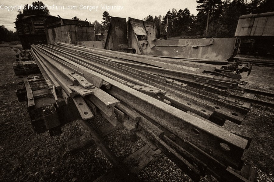 Bench, Rail, Railway, Train Track, Transportation