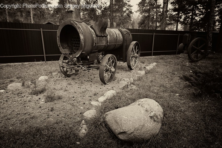 Tractor, Transportation, Vehicle, Rock, Wagon