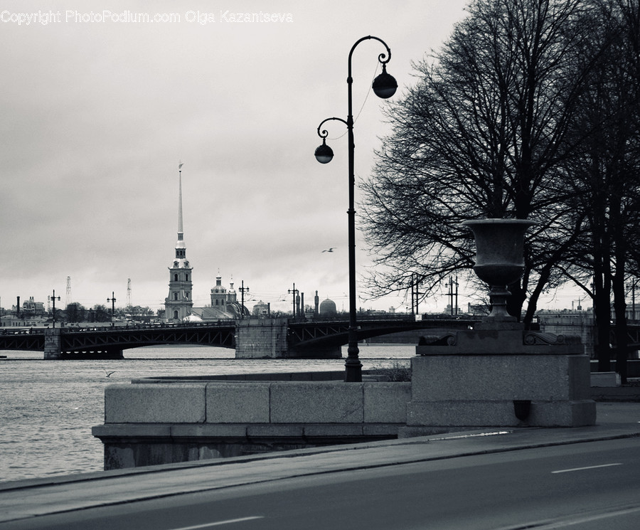 Bridge, Building, City, Town, Urban