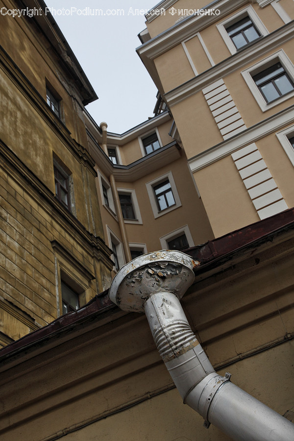 Lamp Post, Pole, Apartment Building, Building, City