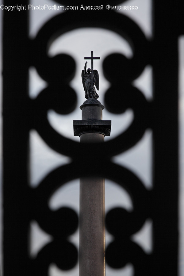 Cross, Emblem, Art, Sculpture, Silhouette