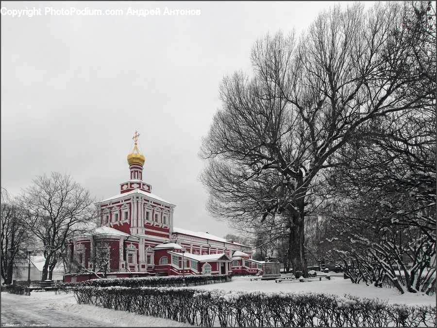 Ice, Outdoors, Snow, Building, Downtown, Town, Architecture
