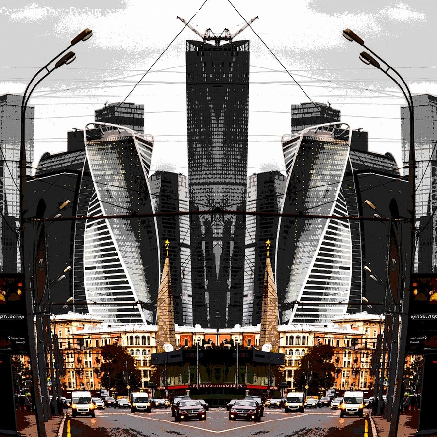 Building, City, Town, Urban, Office Building