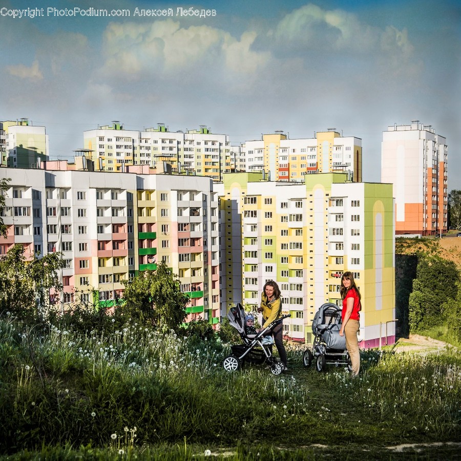 Stroller, Building, Housing, Apartment Building, City