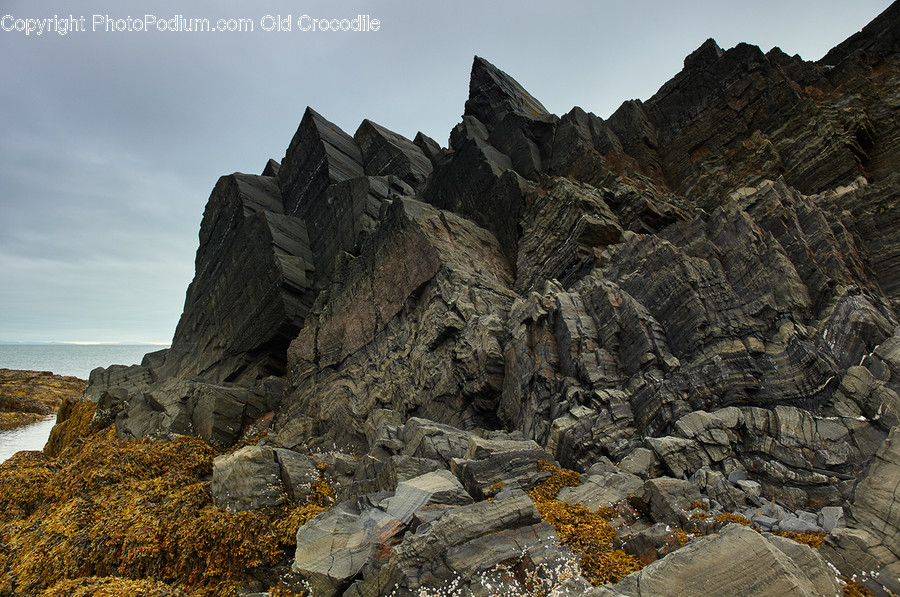 Rubble, Rock, Cliff, Outdoors, Crest