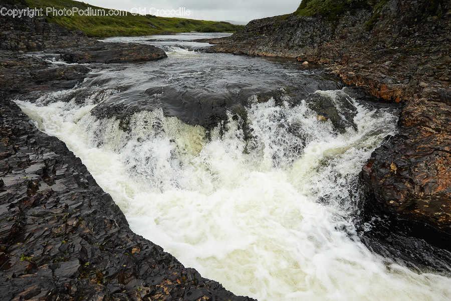 Outdoors, River, Water, Waterfall, Nature