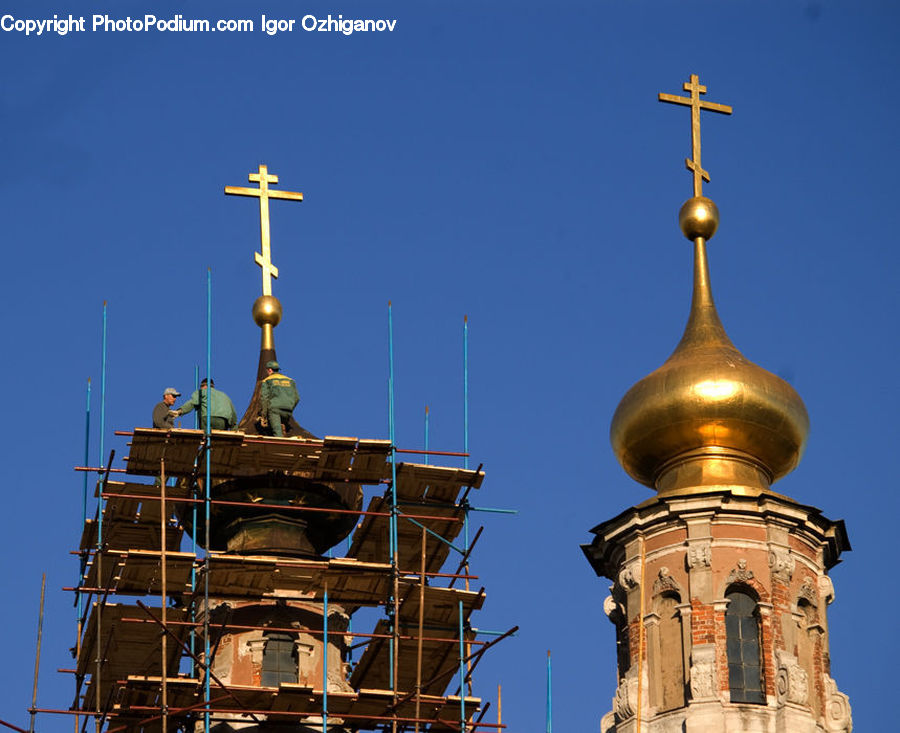 Architecture, Bell Tower, Clock Tower, Tower, Construction, Scaffolding, Dome
