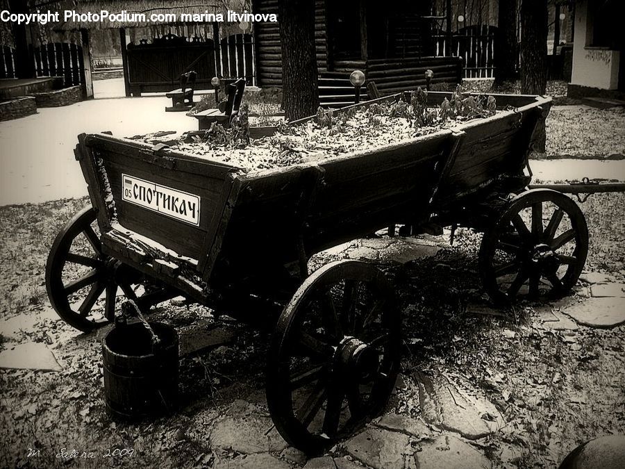 Car, Wagon, Tire, Machine, Spoke, Wheel, Banister