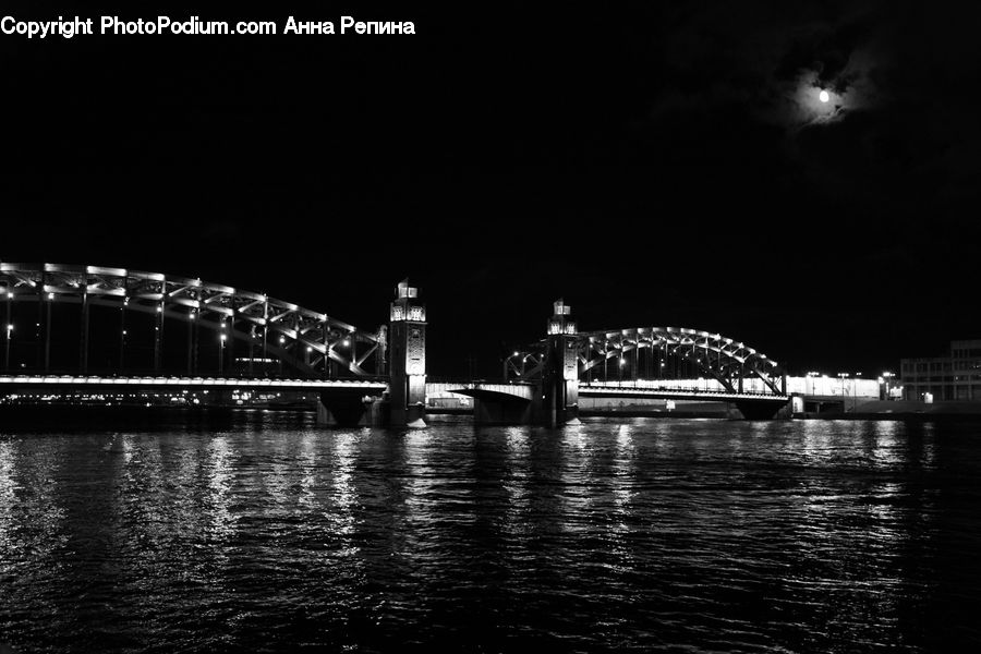 Bridge, City, Downtown, Night, Outdoors, Urban, Lighting