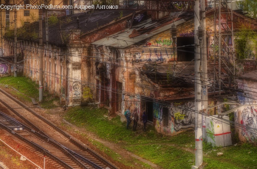 Freight Car, Shipping Container, Transportation, Vehicle, Building