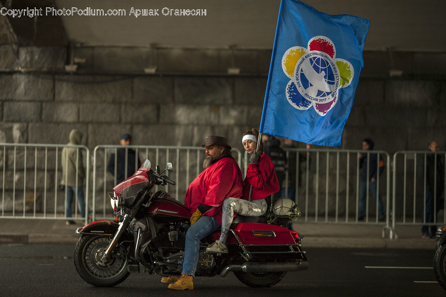 Motorcycle, Transportation, Vehicle, Human, People