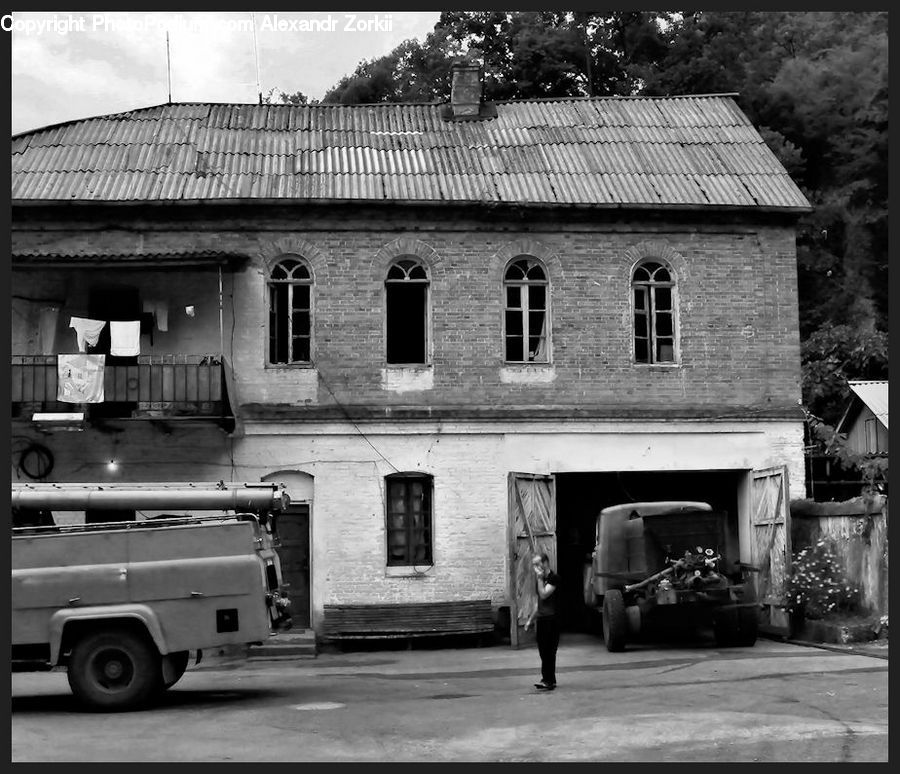 Building, Housing, Villa, Factory, Car, Van, Downtown