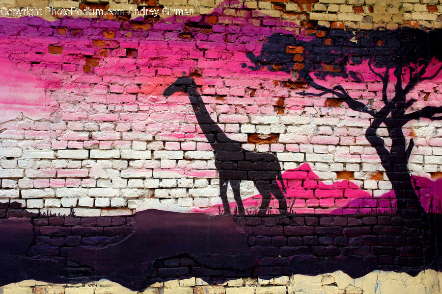 Brick, Graffiti, Wall, Art, Flora