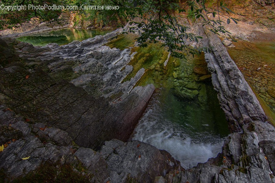 Cliff, Outdoors, River, Water, Waterfall