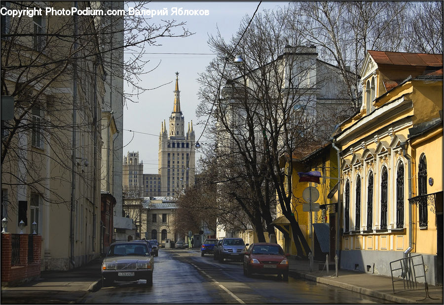 Automobile, Car, Vehicle, Road, Street, Town, Building