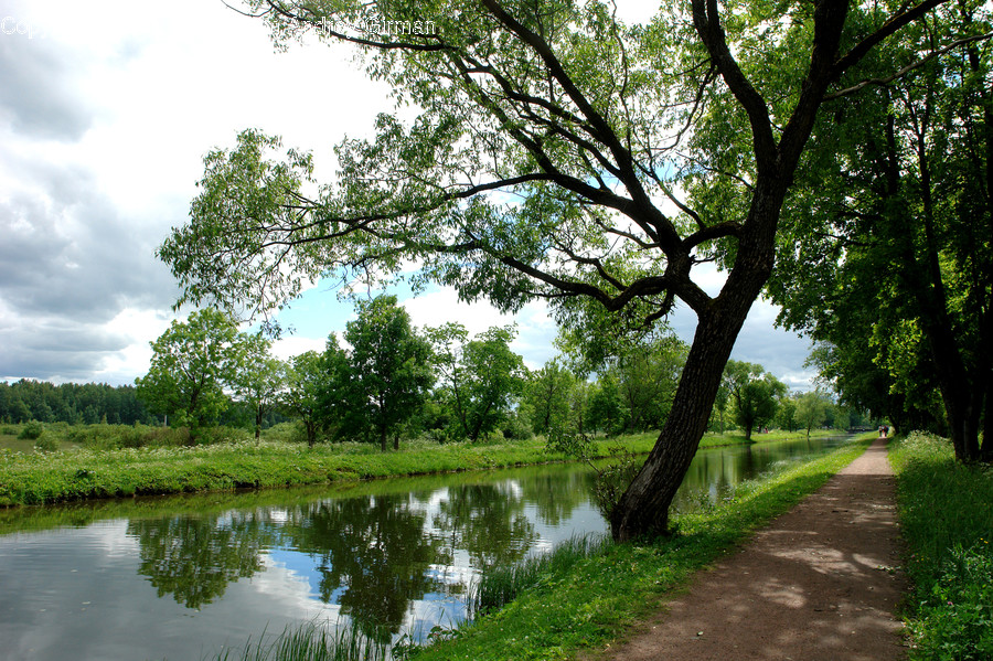 Dirt Road, Gravel, Road, Canal, Outdoors