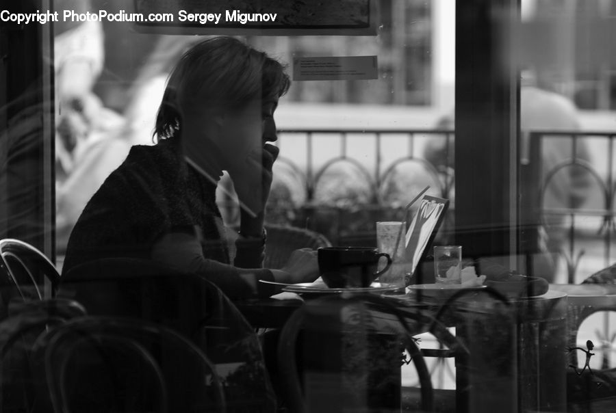People, Person, Human, Plant, Potted Plant, Cup, Cafe
