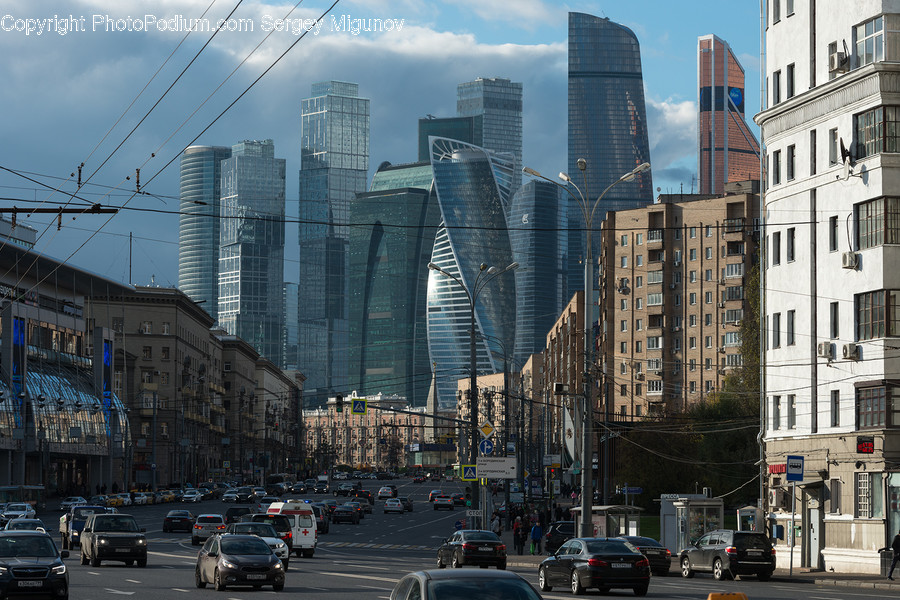 Intersection, Road, Building, City, Downtown