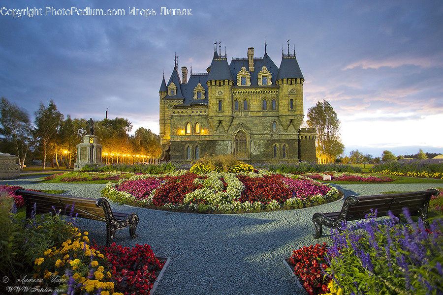 Bench, Architecture, Building, Castle, House