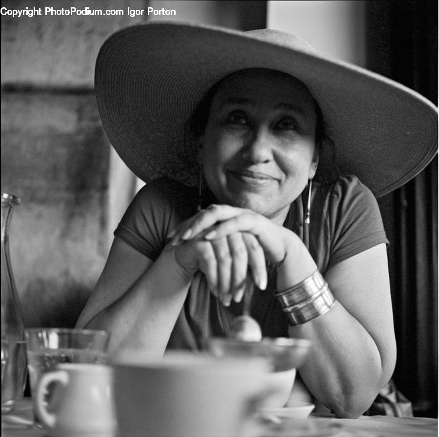 People, Person, Human, Cup, Cowboy Hat, Hat, Sun Hat