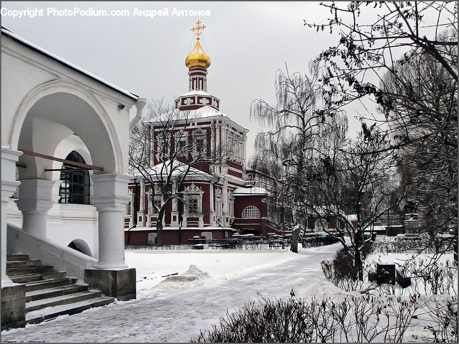 Ice, Outdoors, Snow, Architecture, Church, Worship, Plant